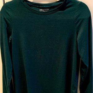 Chico’s Long Sleeve Forest Green Stretch Tee